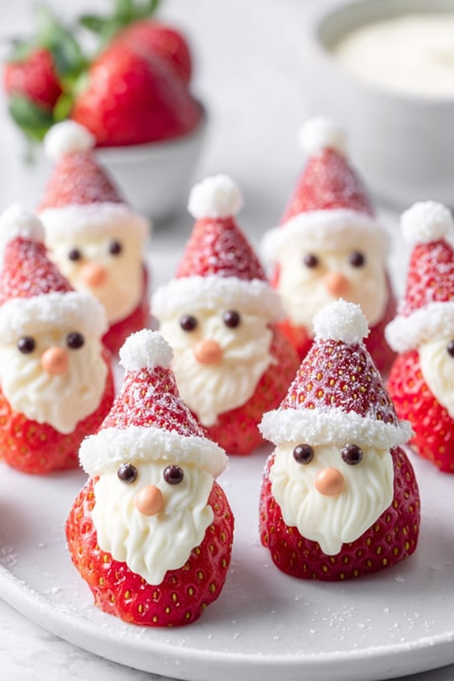 Strawberry Santas - sugar-free Christmas desserts for diabetics